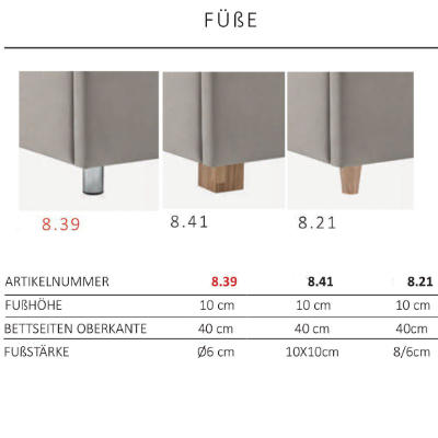 Füße Polsterbett Xenia